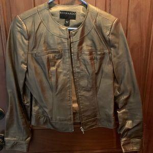 Beautiful dark gold leather jacket.